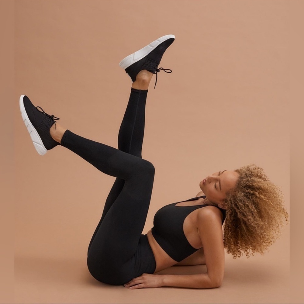 ThirdLove Flex Seamless Compression Leggings Black Ribbed Details Size S Women’s